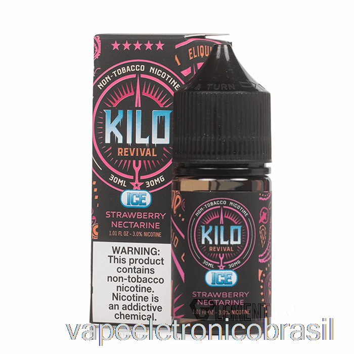 Vape Eletrônico Gelo Nectarina De Morango - Quilo Sais Revival - 30ml 30mg